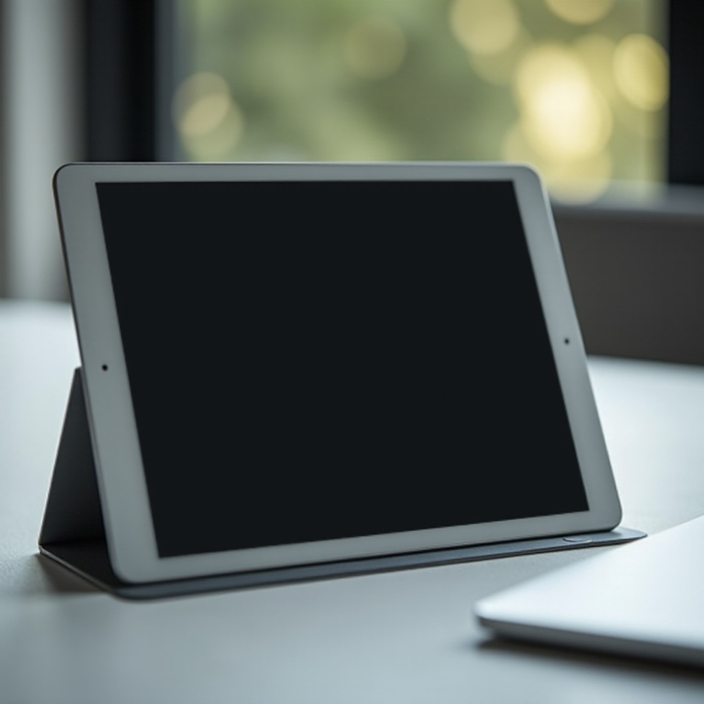 екранът на iPad е включен, но е черен