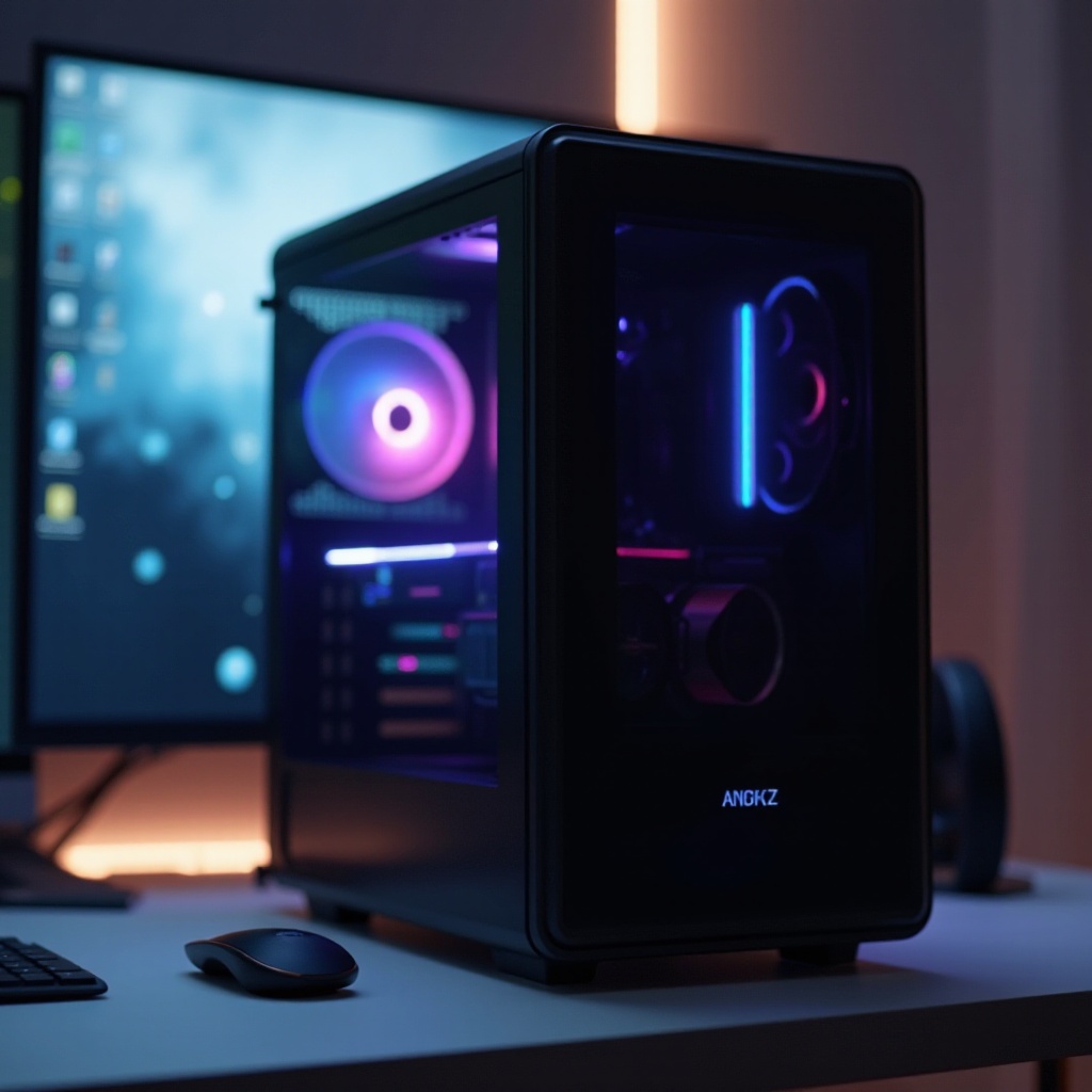 علبة الكمبيوتر مع الشاشة