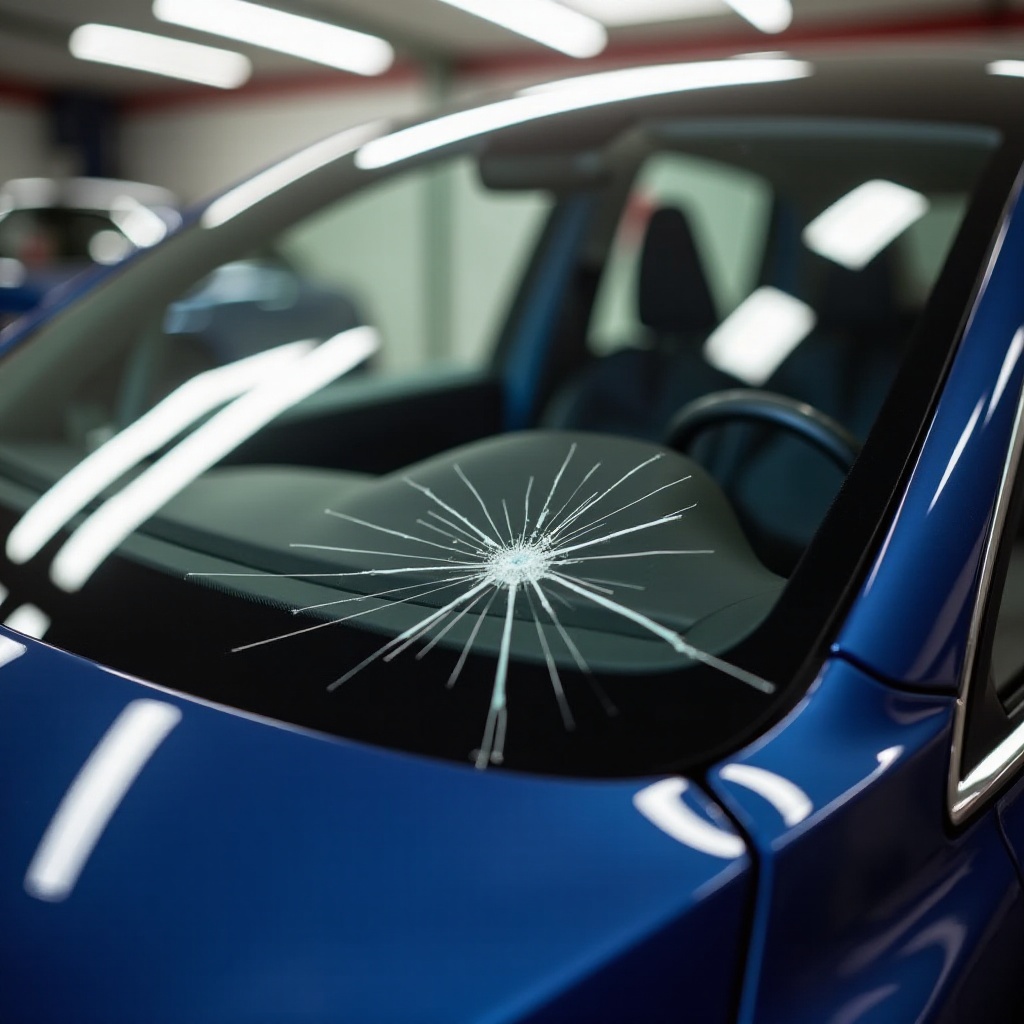 fisură în parbrizul Tesla Model Y