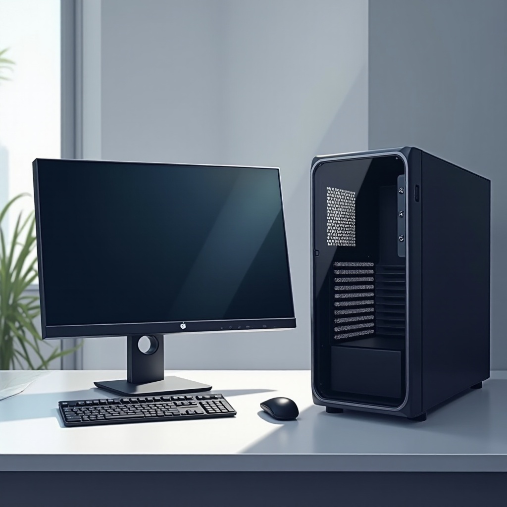 carcasă de computer cu monitor