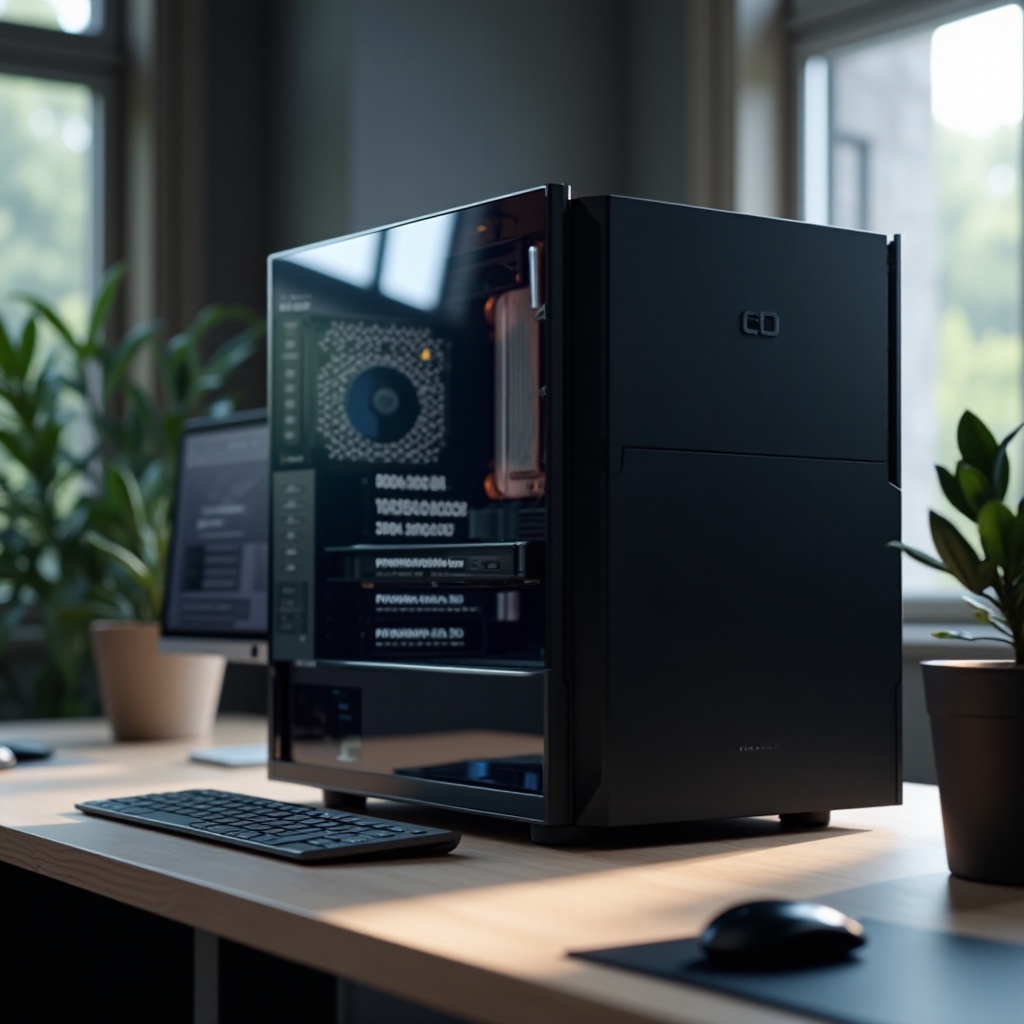 počítačová skříň s monitorem