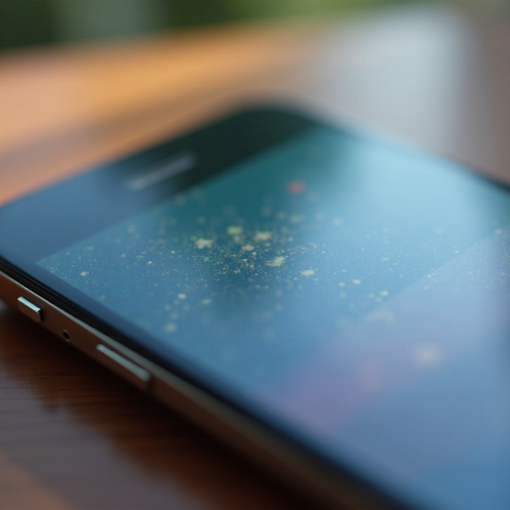 pete negre pe ecranul telefonului