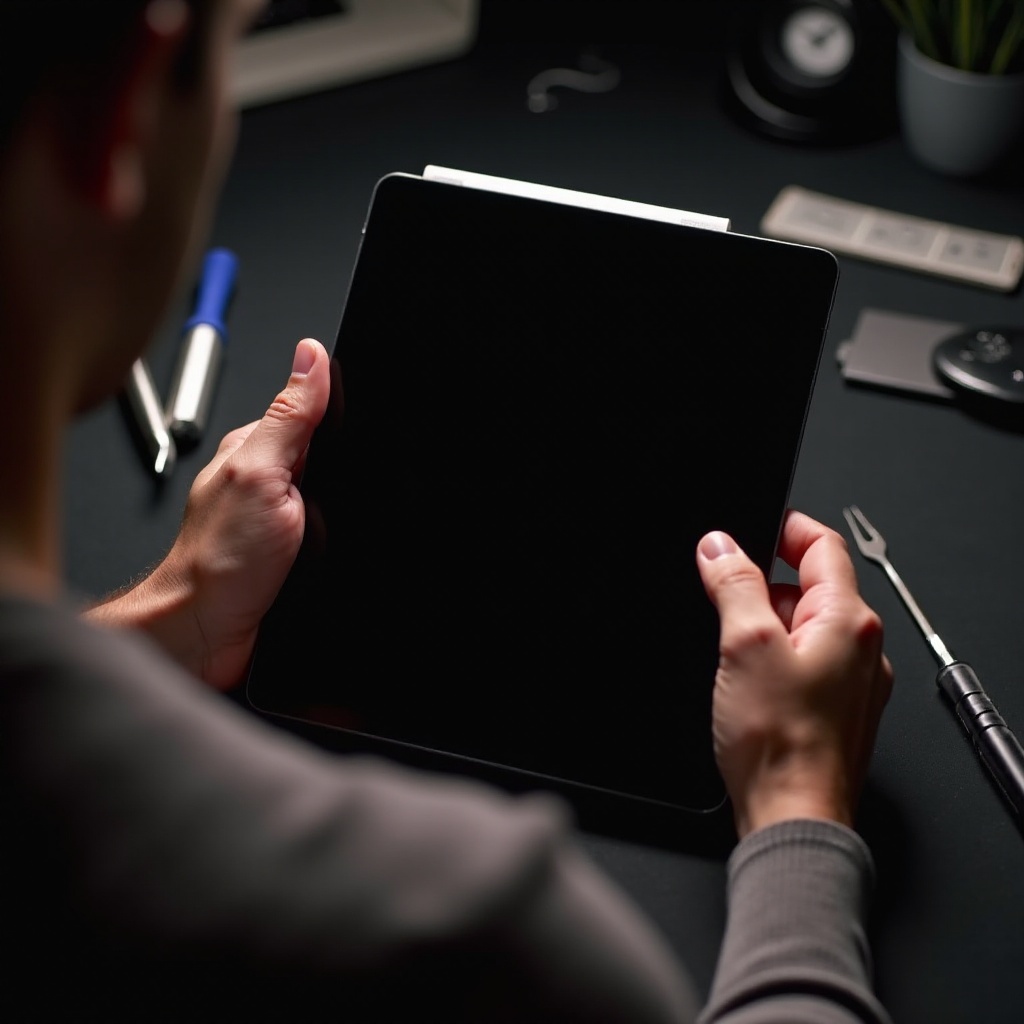ipad screen on but black