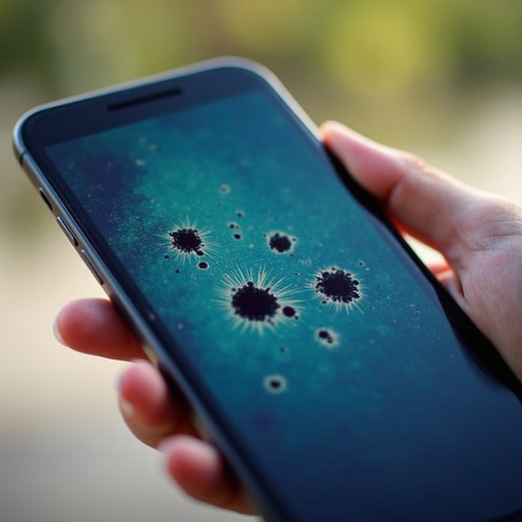 černé skvrny na obrazovce telefonu