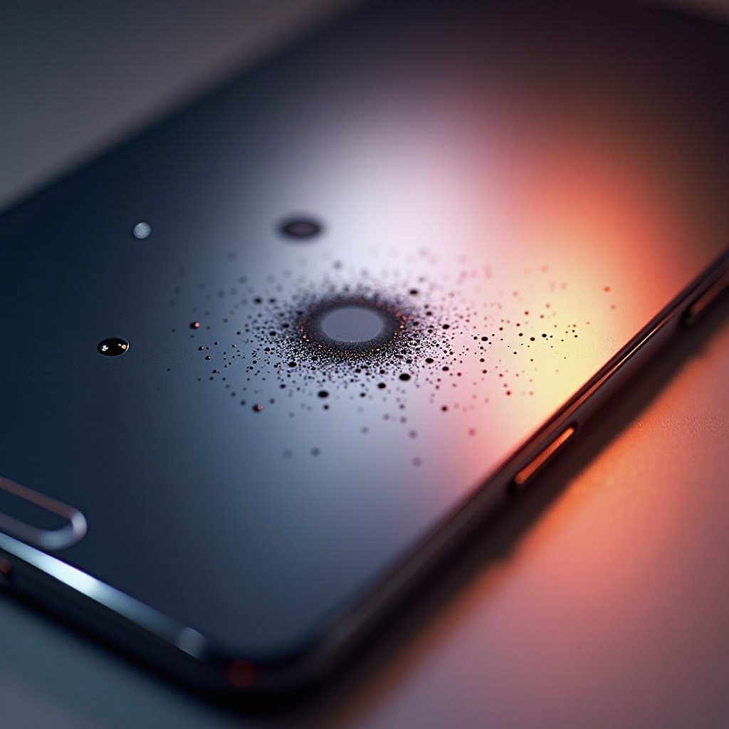 czarne plamy na ekranie telefonu