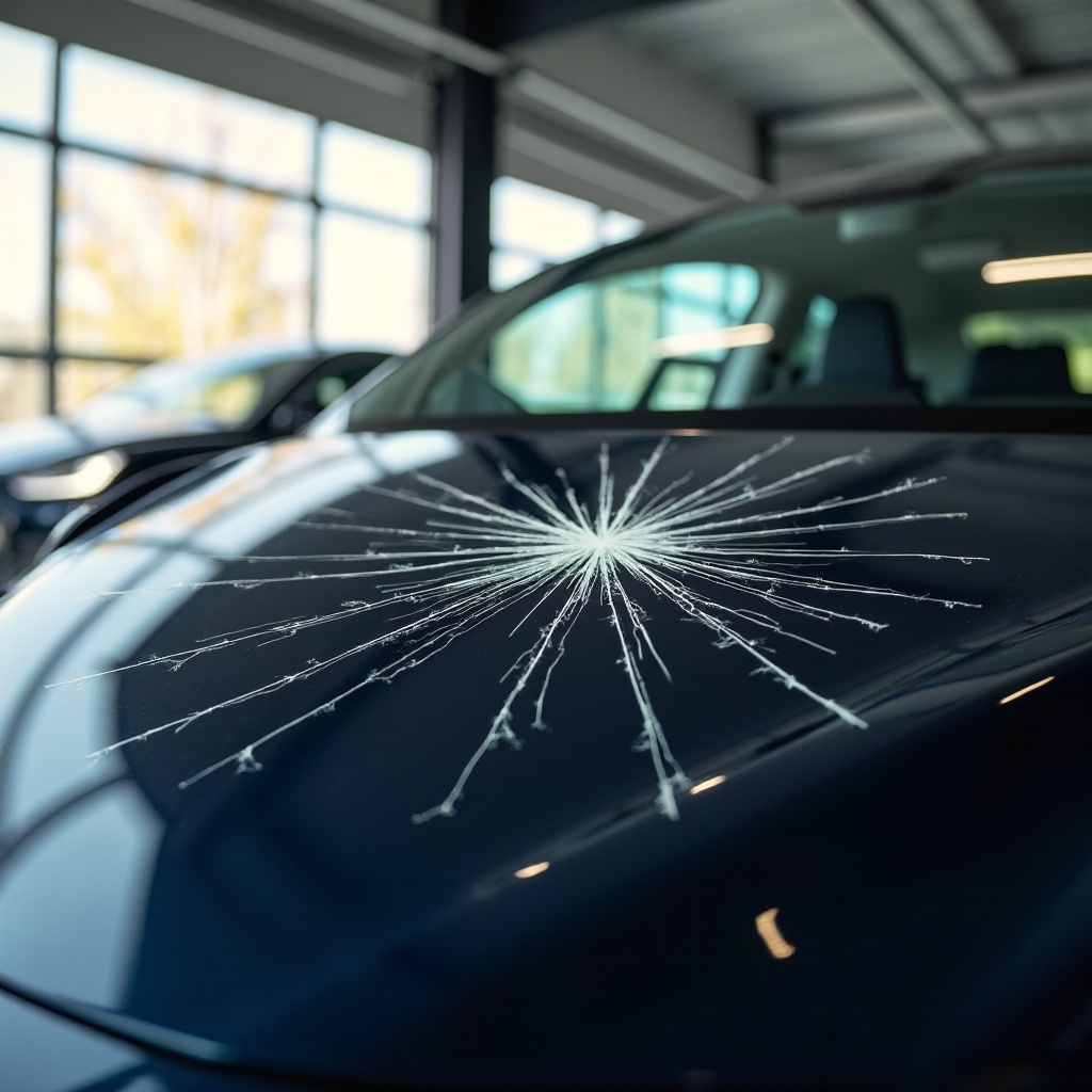 пукнатина на предното стъкло на Tesla Model Y