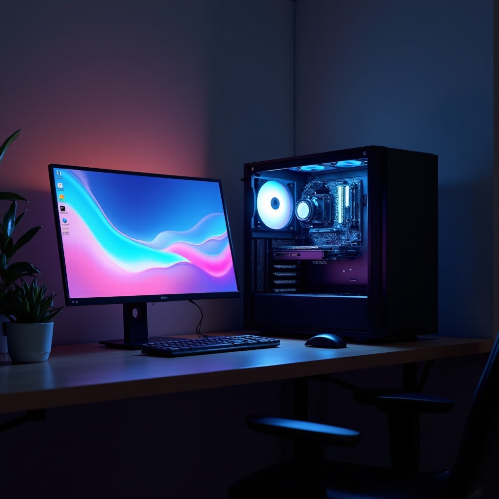 computer case with monitor