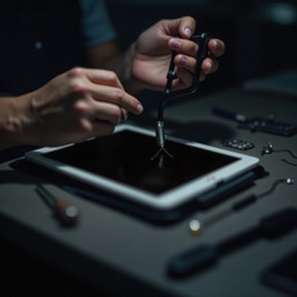 ecranul iPad este pornit, dar negru